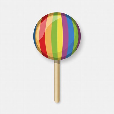 Colorful Rainbow Lollipop on Stick