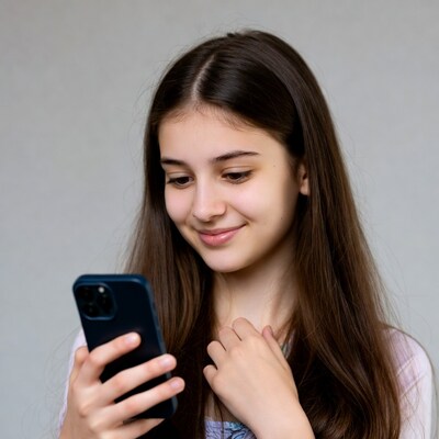 Teen girl using smartphone