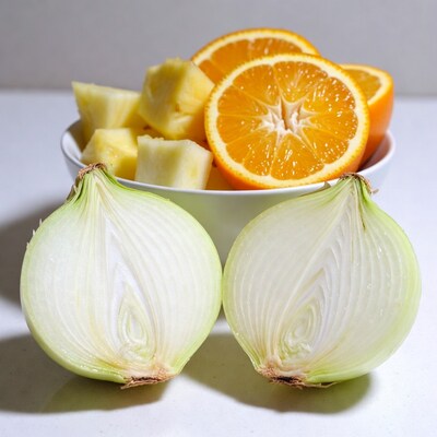 Pineapple Chunks Oranges Sliced Onions
