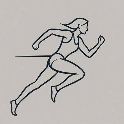 Woman running silhouette illustration