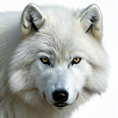 White Arctic Wolf Closeup
