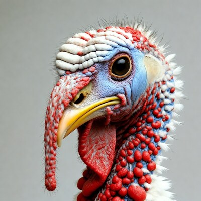 Colorful Turkey Head Closeup