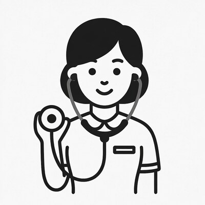 Nurse holding stethoscope illustration
