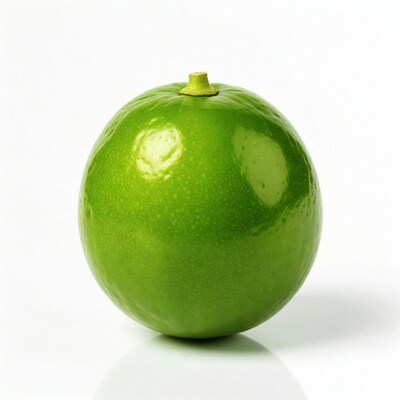 Green lime on white background