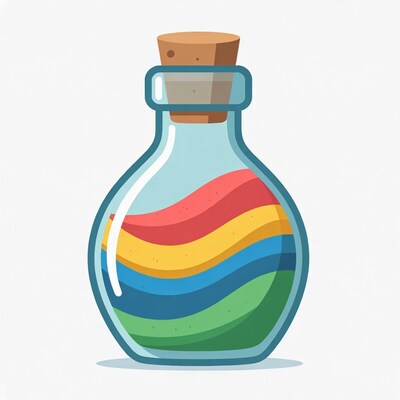 Colorful Potion Bottle Illustration