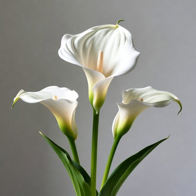 Three White Calla Lilies