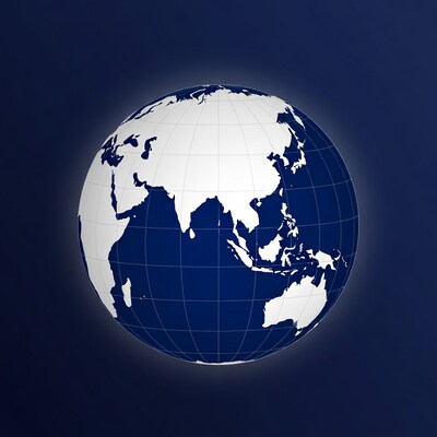 Blue Globe Earth on Dark Background