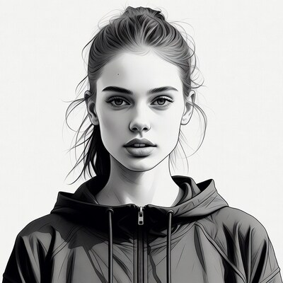 Young woman in hoodie portrait