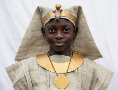 African boy in Egyptian pharaoh costume