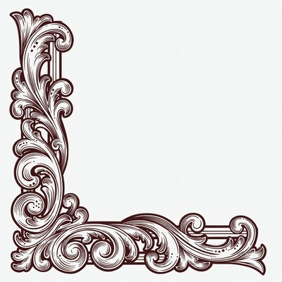Ornate Victorian Corner Border Illustration