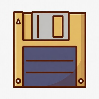 Yellow Floppy Disk Icon