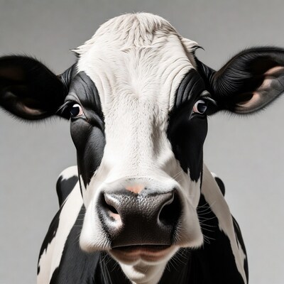 Close-up Holstein cow face
