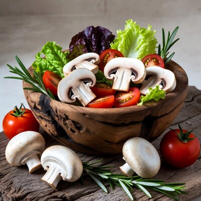 Fresh Mushroom Tomato Salad Bowl