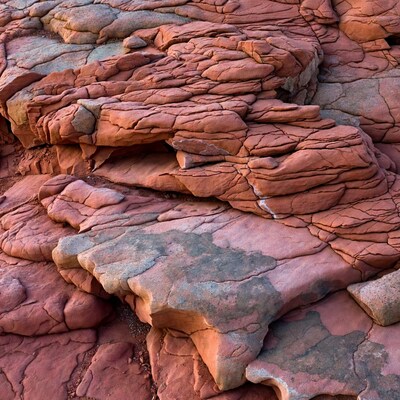 Red Layered Rock Formation