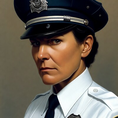 Female police officer in uniform
