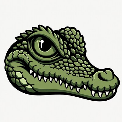 Cartoon Crocodile Head Profile