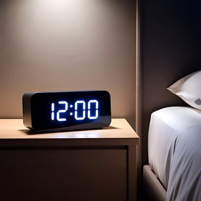 Digital Alarm Clock on Nightstand