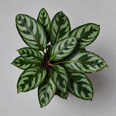 Variegated Aglaonema Plant Top View
