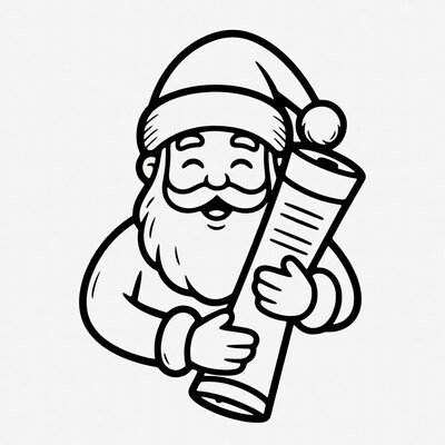 Santa Claus holding scroll illustration