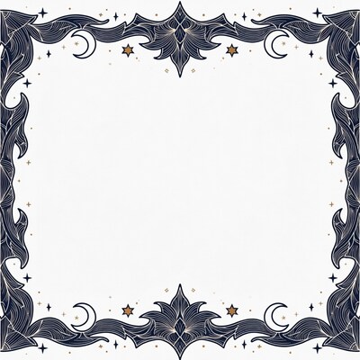 Ornate starry moon frame