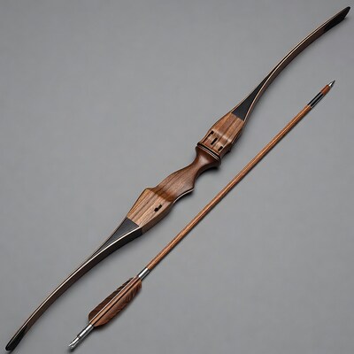 Recurve bow with arrows