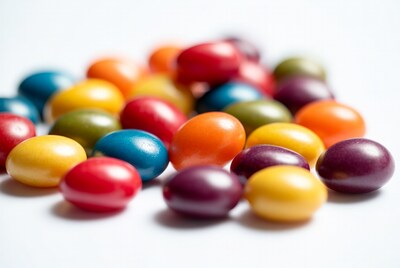Colorful Candy Balls on White Background