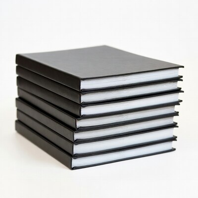 Stack of black notebooks
