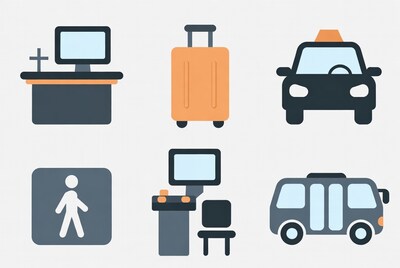 Travel and Airport Icons Set