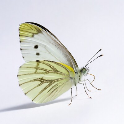 White butterfly with yellow wings