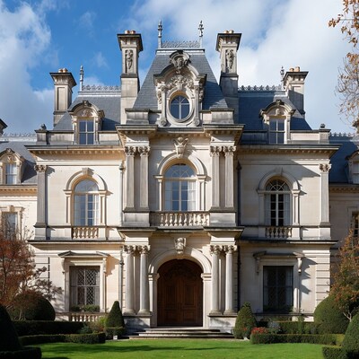 Grand French Chateau with Slate Roof