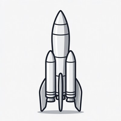 Rocket illustration on white background