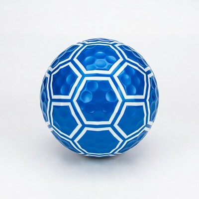 Blue hexagonal pattern golf ball
