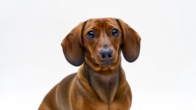 Dachshund dog on white background