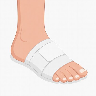 Bandaged foot illustration