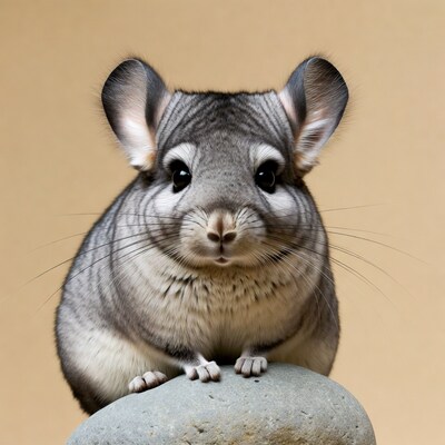 Chinchilla on rock