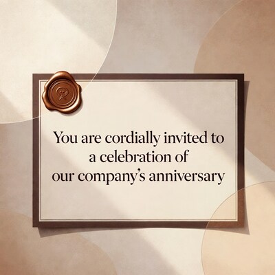 Company Anniversary Invitation with Wax Seal