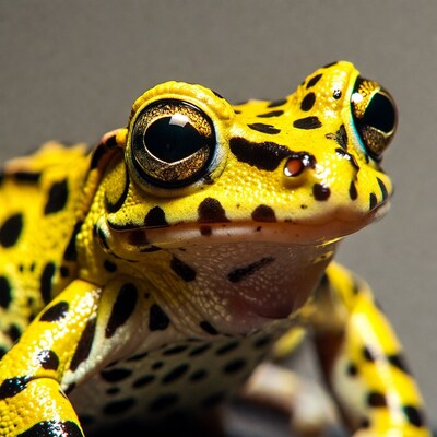 Closeup of Yellow Leopard Frog