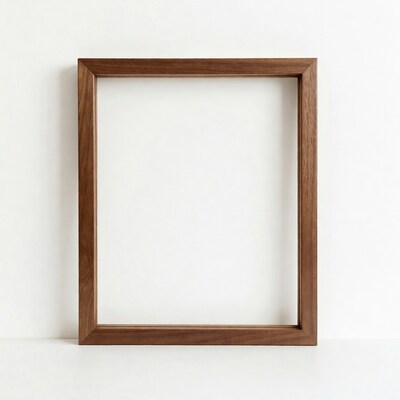Empty Walnut Wood Picture Frame