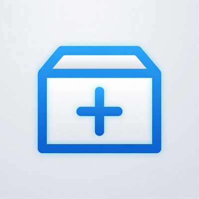 Blue medical kit icon