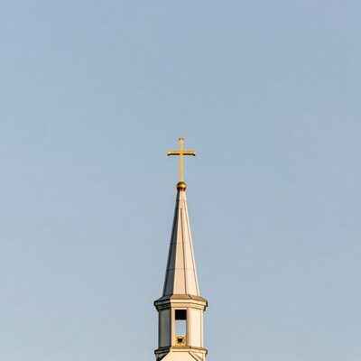 Church Steeple with Golden Cross