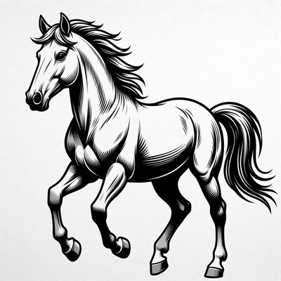 Galloping horse illustration