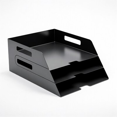 Black Metal Desk Organizer Tray