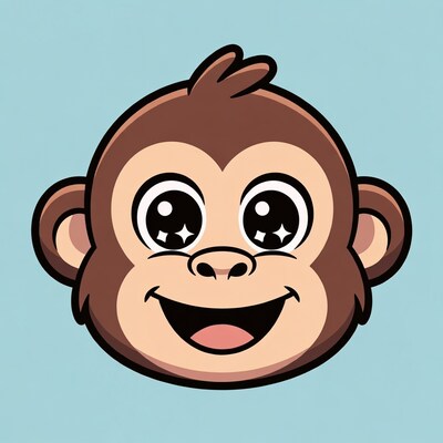 Cartoon monkey with sparkling eyes