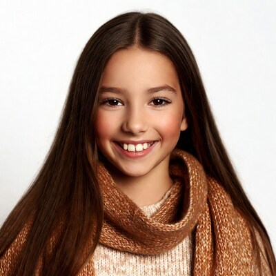 Smiling girl with scarf
