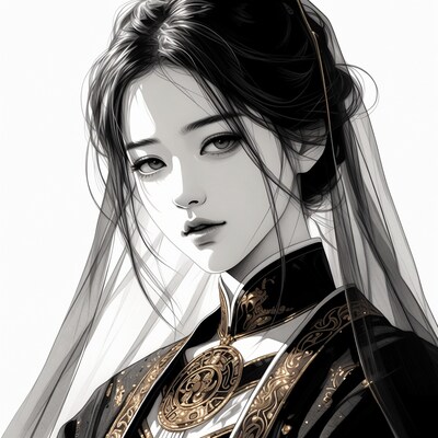 Asian woman in traditional Chinese hanfu