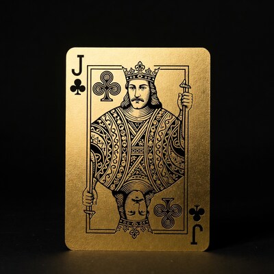 Gold King of Clubs Playing Card