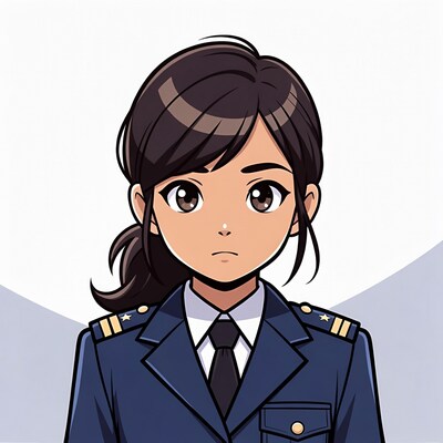 Anime girl in navy uniform