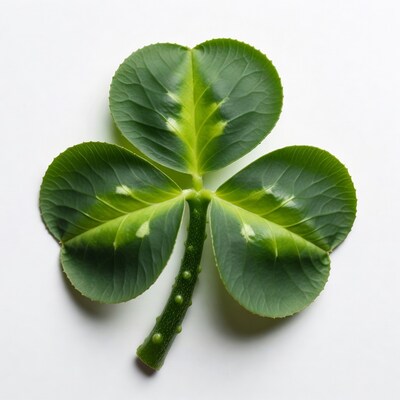 Four-leaf clover on white background