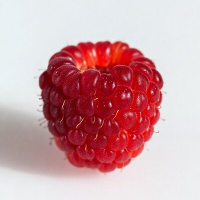 Raspberry on white background