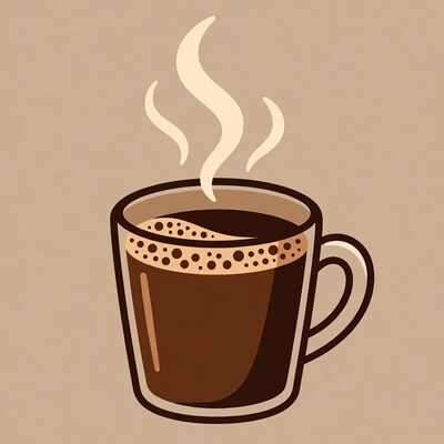 Steaming Hot Coffee Cup Illustration
